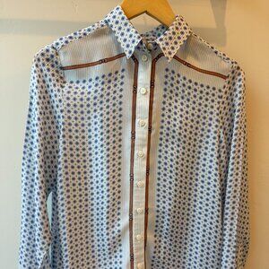 J.Crew Drapey Scarf Print Shirt